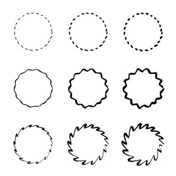 Hand drawn circles sketch frame set. Black Vector doodle ellipses. Doodle Stock Illustration