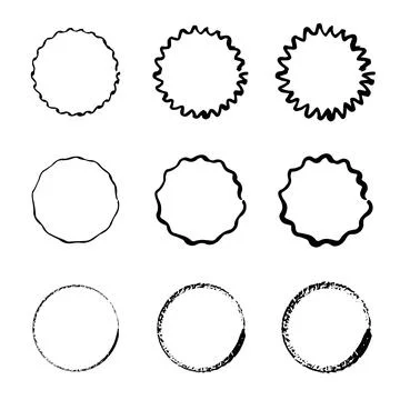 Hand drawn circles sketch frame set. Rounds scribble line circles. Ideal for Stock Illustration