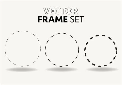 Hand drawn circles sketch frame vector set. Rounds scribble line circles. Vector Stock-Illustration
