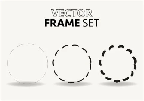 Hand drawn circles sketch frame vector set. Rounds scribble line circles. Vector Stock Illustration