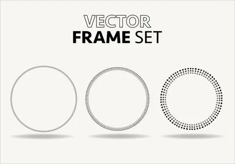 Hand drawn circles sketch frame vector set. Rounds scribble line circles. Vector イラスト素材