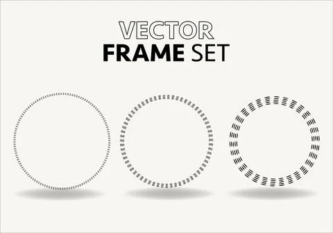 Hand drawn circles sketch frame vector set. Rounds scribble line circles. Vector イラスト素材