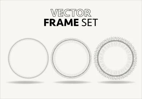 Hand drawn circles sketch frame vector set. Rounds scribble line circles. Vector Stock-Illustration