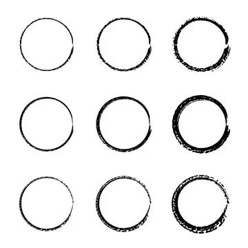 Hand drawn circles sketch. Vector grunge round shapes. Doodle circles for design Illustrazione stock