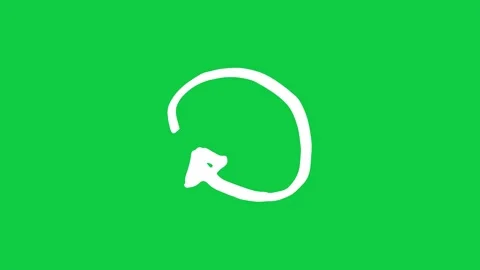 Hand drawn circular arrow drawing and rotating clockwise on green screen Stock-Footage 348305435