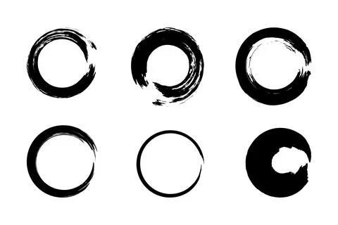 Hand-drawn circular borders in a vector collection. Stock Illustration