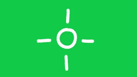 Hand Drawn Circular Dash Segment Burst 2D Animation on Green Screen Stockbeeldmateriaal 336578823
