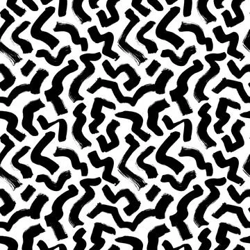 Hand drawn circular lines vector seamless pattern. Illustrazione stock