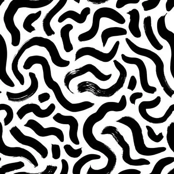 Hand drawn circular lines vector seamless pattern. Illustrazione stock