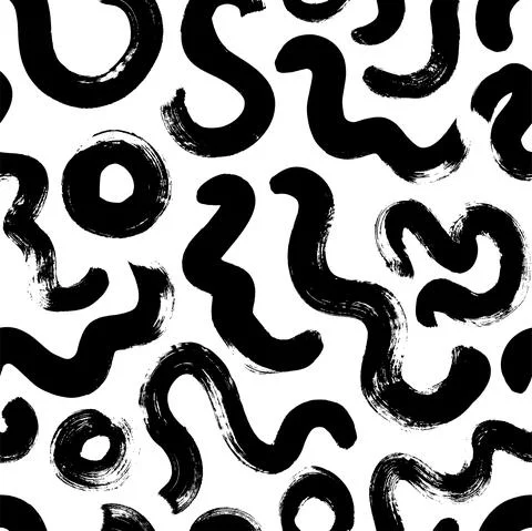 Hand drawn circular lines vector seamless pattern. 스톡 일러스트