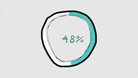 Hand drawn circular progress ring filling from 0 to 100 percent Video stock 348588824