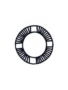 Hand Drawn Circular Ring Graphic Bold Black Radial Lines Stamp. Stock Illustration