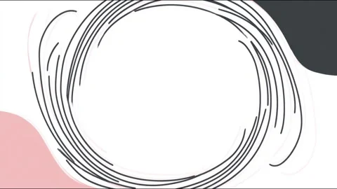 Hand drawn circular scribble frame rotating and swirling for copy space min.. Stock Footage 339791493