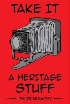 Hand drawn classic camera. illustration print vector Stock Illustration