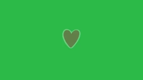 Hand Drawn Classic Red Heart Pop Up Animation on Green Screen Background Vidéo 339335293