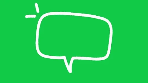 Hand Drawn Classic Rounded Speech Bubble 2D Animation on Green Screen 스톡 동영상 336578827