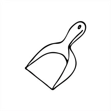 Hand-drawn cleaning dustpan Stock Illustration