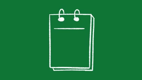 Hand-Drawn Clipboard Notepad Icon 2D Animation on Green Screen 库存影片 334608998