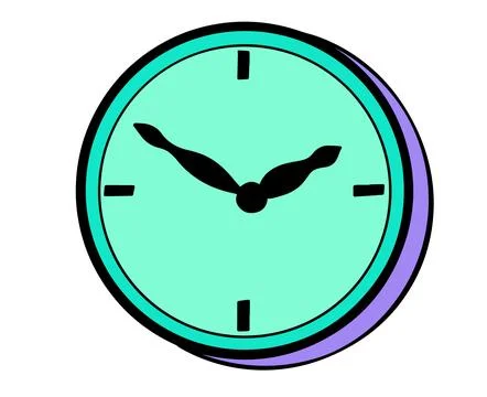 Hand drawn clock icon isolated vector Stock Illustration