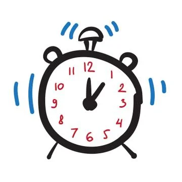 Hand drawn clock vector icons set illustration. Stock Illustration