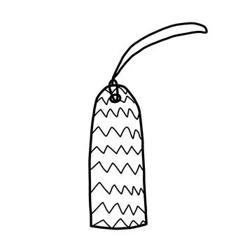 Hand drawn clothes label with zigzag ornament doodle style, vector illustrati Stock Illustration