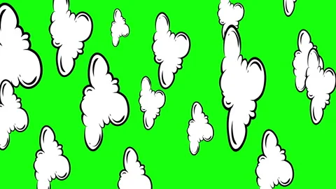 Hand drawn cloud 4K green screen Stock Footage 243383827