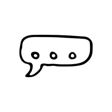 Hand Drawn cloud chat doodle. Sketch style icon. Decoration element. Isolated Stock Illustration