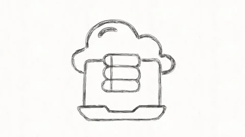 Hand Drawn Cloud Database Storage Animation Stock Footage 341766296