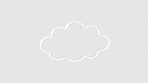 Hand Drawn Cloud Doodle Animation on Transparent Background with Alpha Channel Stock Footage 340375071