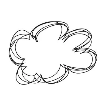 Hand drawn cloud doodle, sketch scribble element, pencil art design outline Stock Illustration
