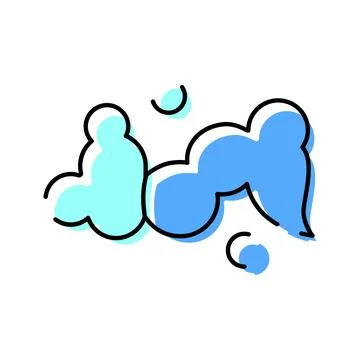 Hand drawn cloud icon with blue color splash Stock Illustration