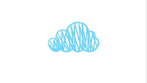 Hand drawn cloud looping animation on white background Stock Footage 340273211