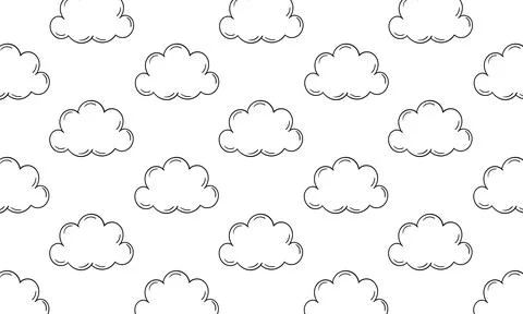 Hand drawn cloud pattern Illustrazione stock