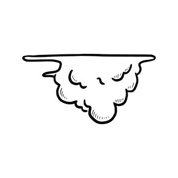 Hand drawn cloud set. Doodle Stock Illustration