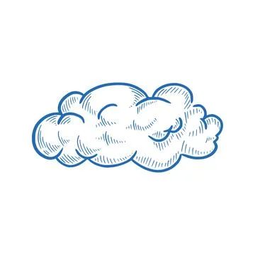 Hand drawn cloud set. Doodle Stock Illustration
