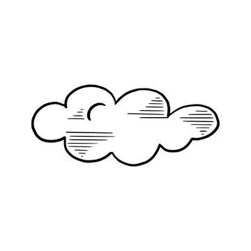 Hand drawn cloud set. Doodle Stock Illustration