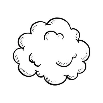 Hand drawn cloud set. Doodle Stock Illustration