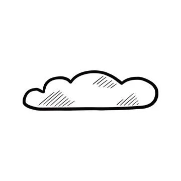 Hand drawn cloud set. Doodle Stock Illustration