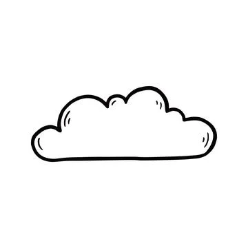 Hand drawn cloud set. Doodle Stock Illustration