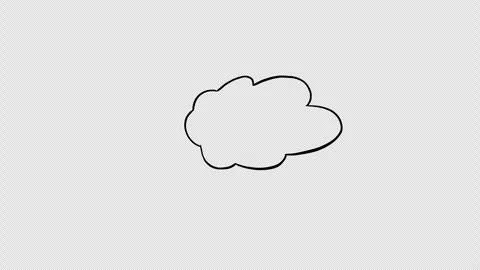 Hand drawn cloud shape or speech bubble black line art doodle Stock Footage 335234469