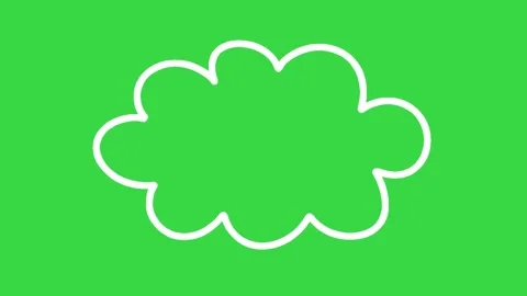 Hand Drawn Cloud Speech Bubble Text Frame Animation on Green Screen Background Stock Footage 339335319