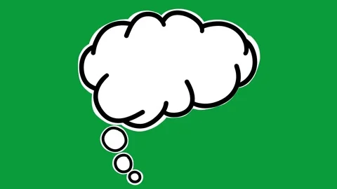 Hand Drawn Cloud Thought Bubble White Fill Double Outline 2D Animation Stock Footage 341798581