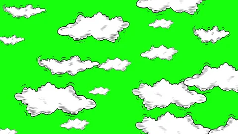 Hand Drawn Clouds Stock Footage 243596031