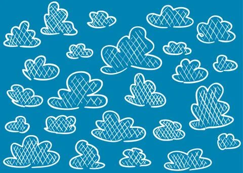 Hand drawn clouds Stock Illustration