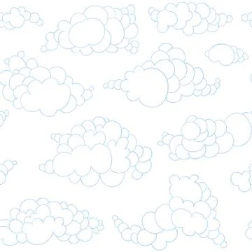 Hand  drawn clouds pattern Stockillustratie