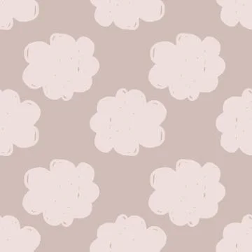 Hand drawn cloudy texture wallpaper. Hand drawn cloud sky seamless pattern. Illustrazione stock
