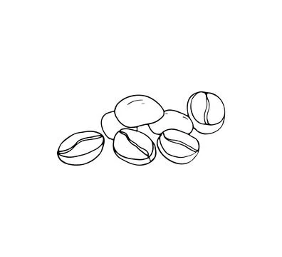 Hand drawn coffe beans Stock Illustration