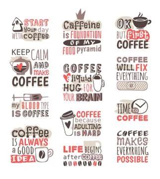 Hand drawn coffee badge vector Stock Illustration