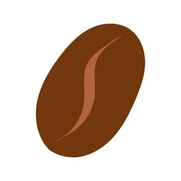 Hand drawn coffee bean icon. Flat vector illustration Stock Illustration