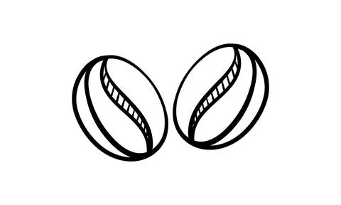 Hand drawn coffee bean Stock Illustration